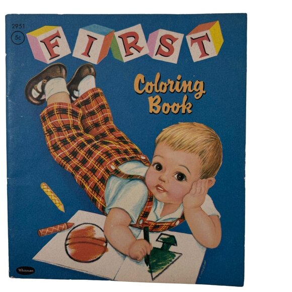 Vtg 1958 First Coloring Book Clarence Biers Whitman Publishing Children Activity - Picture 1 of 16